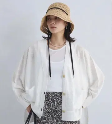 그린 레이블 릴랙싱 프렌치 린넨 V넥 가디건
