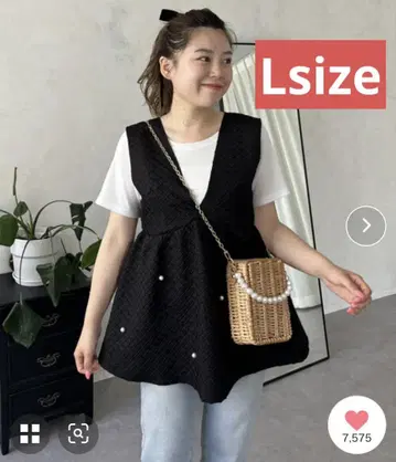 새상품 택 포함 prose verse 깊은 V넥 펄 페플럼 베스트 L