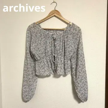 미품! archives 꽃무늬 모듬 양류 블라우스 앙상블 M