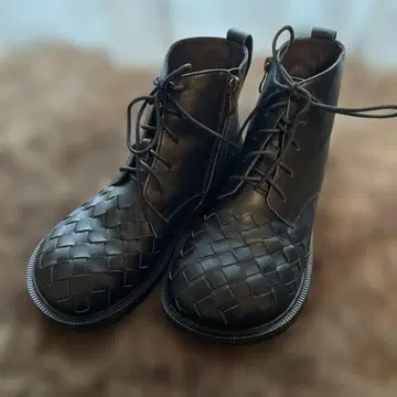 히나 그린 라벨 천연 가죽 레이스업 부츠 24cm 4E