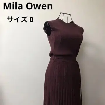컨디션 최상 Mira Owen 롱 원피스 니트 슬리브리스 버건디
