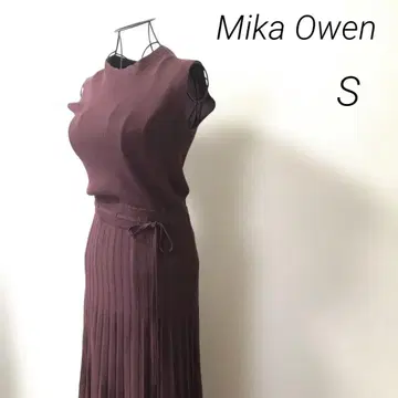 컨디션 최상 Mira Owen 롱 원피스 니트 슬리브리스 버건디