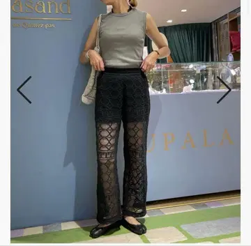 누키테파 Sara mallika 레이스 팬츠 블랙 S