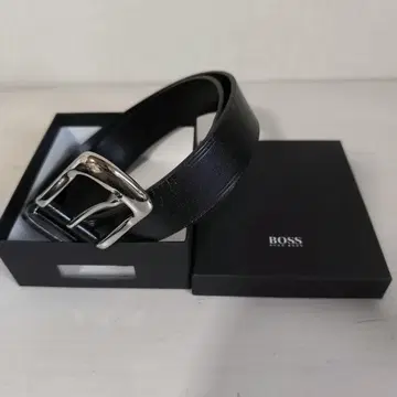BOSS 블랙 가죽 벨트