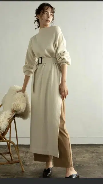 BOTTLENECK KNIT ONEPIECE