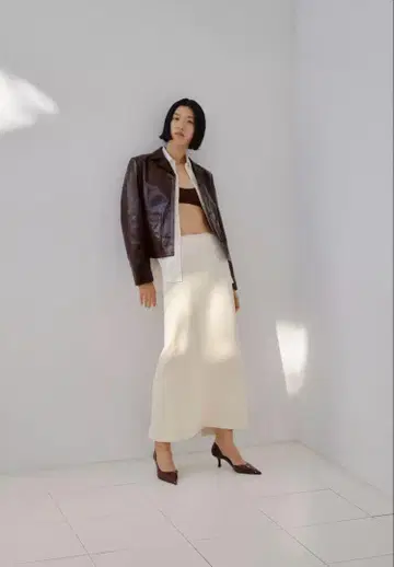 ZARA ZW 컬렉션 새틴 펜슬 스커트 M h&m uniqlo gu