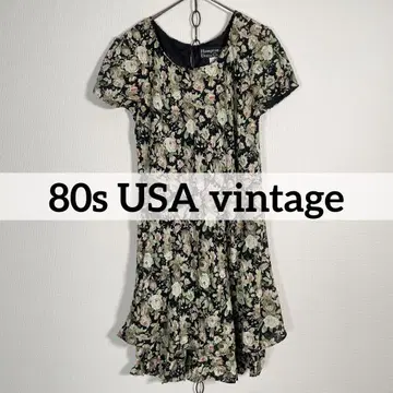 USA 80년대 빈티지 Hampton Dress 꽃무늬 프릴 원피스