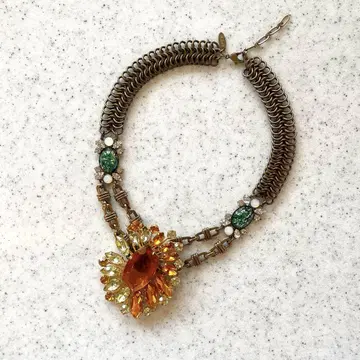 [미사용 새상품] ADER.bijoux 아델 빈티지 플라워 목걸이