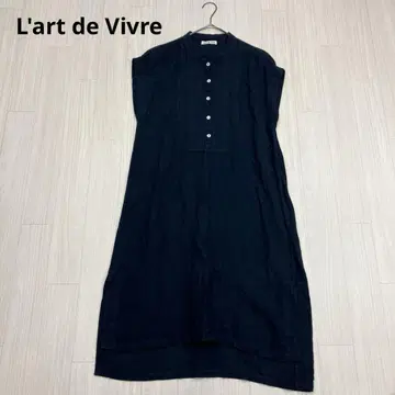 L'art de Vivre 린넨 블렌드 핀턱 셔츠 원피스