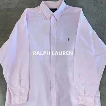 RALPH LAUREN 랄프 셔츠 남성용 핑크 긴팔 셔츠 XL