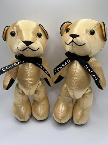 CONRAD 베어 마카오 한정판 봉제 인형 골드 페어