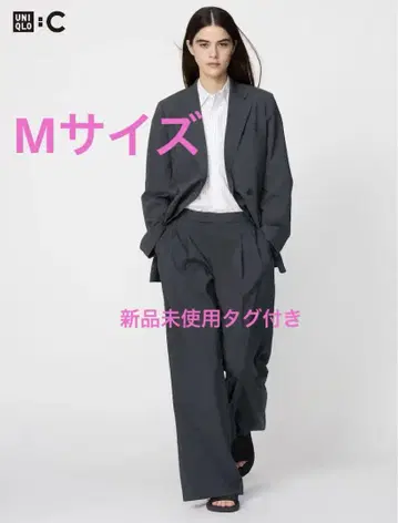 감동 턱 와이드 팬츠 유니클로 다크 그레이 M 사이즈