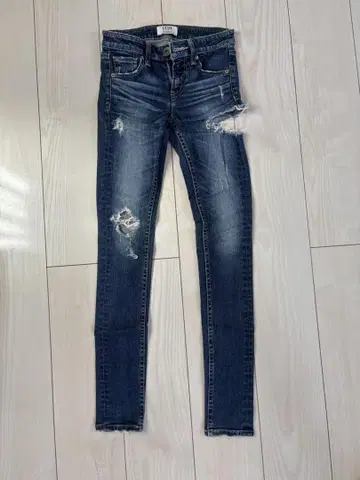 GYDA 데미지 가공 다크 블루 스키니 청바지