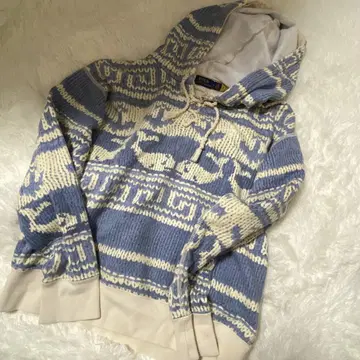 POLO RALPH LAUREN 니트풍 프린트 레이스업 후드티