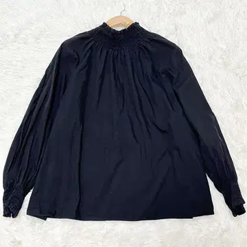 UNITED ARROWS 실크 혼방 개더 넥 블라우스