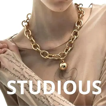 STUDIOUS 라이트 웨이트 볼 탑 체인 목걸이 골드