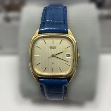 SEIKO 아날로그 시계 골드/블루