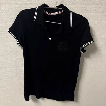 MONCLER 블랙 반팔 피케 셔츠