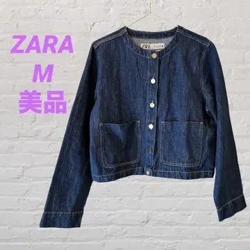 [새상품급] ZARA 데님 자켓 노카라 숏 기장