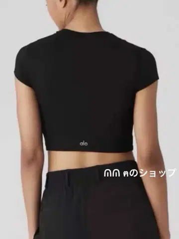 Alo yoga soft crop finesse 반팔 블랙 M