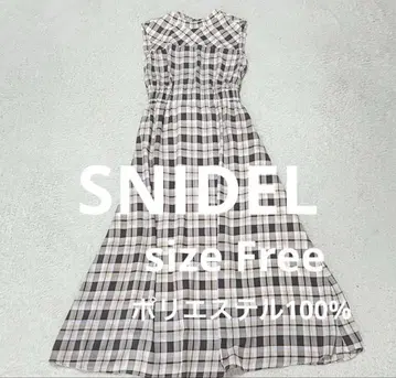 스나이델 SNIDEL 백리본 체크 롱 원피스 Free