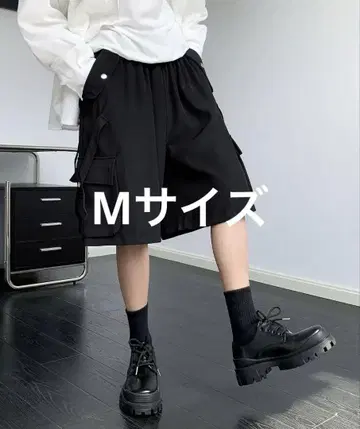 [neos] 루즈 실루엣 플랩 포켓 카고 하프 와이드 팬츠