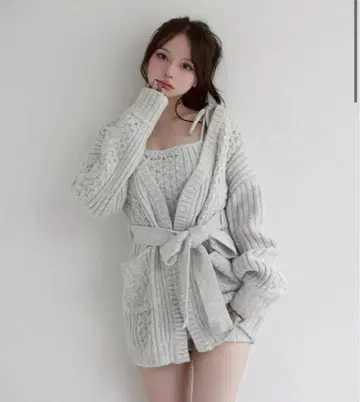 Hug knit cardigan lightgrey ANDMARY