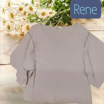 새상품급 Rene 르네 플레어 슬리브 펄 버튼 니트 38