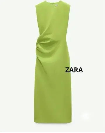 자라/ZARA 숄더 패드 드레이프 드레스 원피스 미디 원피스