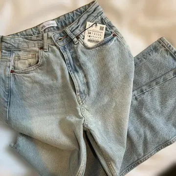 ZARA 라이트 블루 데님 여성용 사이즈: 34