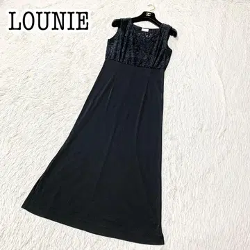 [새상품급] LOUNIE 벨로아 레이스 절개 롱 원피스