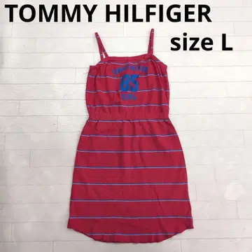 247 TOMMY HILFIGER 미니 원피스 빨간색과 파란색 보더 L