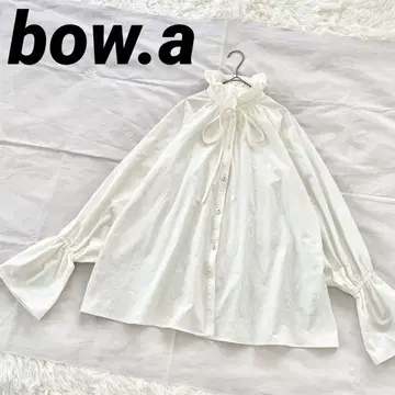보우에이 선 가드 프릴 블라우스 리본 스트레치 소재 bow.a