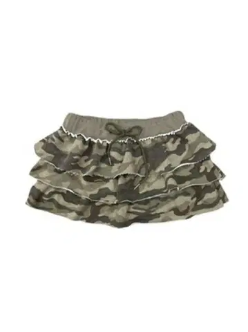 XU / camouflage frill mini skirt