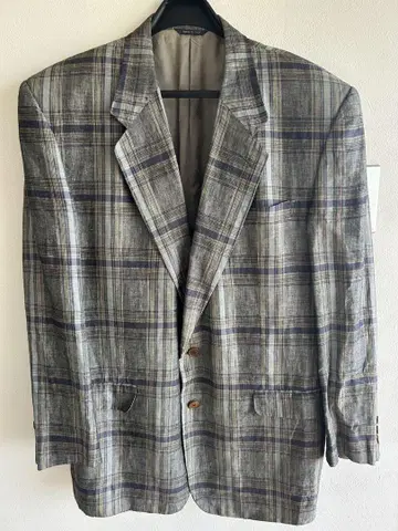 MISSONI UOMO 이탈리아제 체크 린넨 테일러드 자켓 50