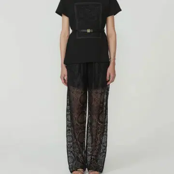 Eaphi PATTERN LACE EASY PANTS