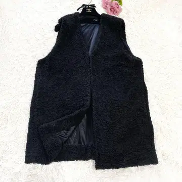 띠어리 퍼 베스트 블랙 코튼 S