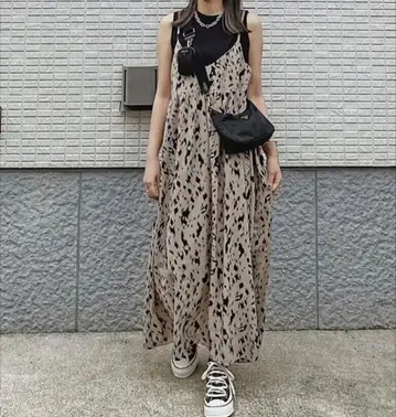애니멀 프린트 캐미 원피스 프리사이즈
