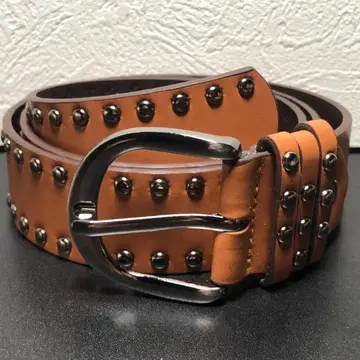 벨트 카멜 브라운 스터드 전체 길이 109cm 폭 3.6cm PU