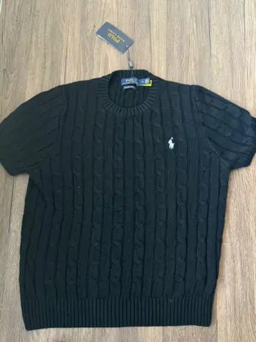 POLO RALPH LAUREN 화이트 반팔 스웨터 S