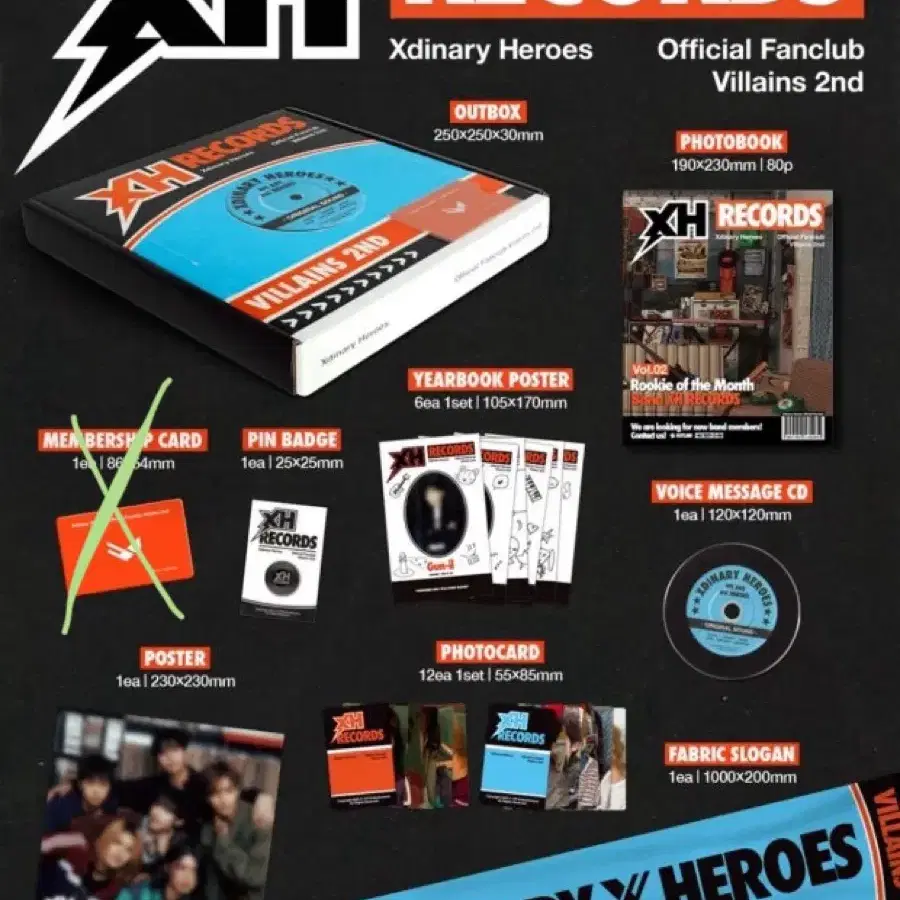 新品Xdinary Heroes ファンクラブグッズVillains 2期キット 新品Xdinary Heroes ファンクラブグッズVillains 2期キット