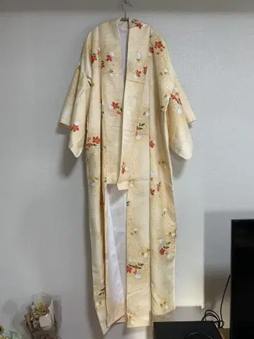 오후쿠야 꽃무늬 코몬 워셔블 기모노