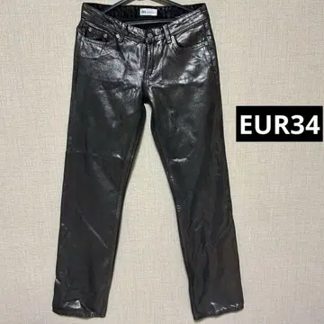 ZARA 자라 글리터 데님 스트레이트 데님 메탈릭 데님