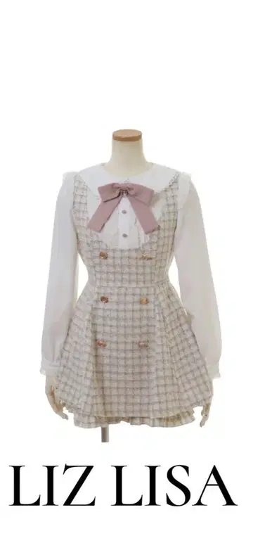 리즈리사 / 트위드 셋업 화이트 x 핑크