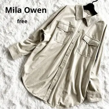 MilaOwen 미라오웬 에코 레더 셔츠 커버올 아이보리