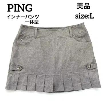 PING 핑 골프 미니 스커트 플리츠 그레이 이너 팬츠 일체형 L
