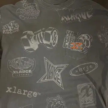 XLARGE 그래픽 T셔츠 그레이
