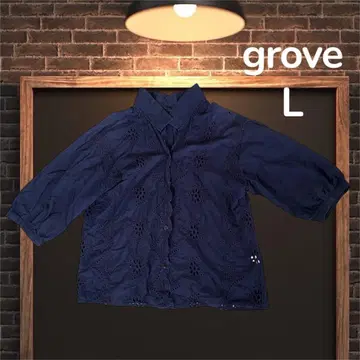 grove 여성용 긴팔 셔츠 레이스 셔츠 L