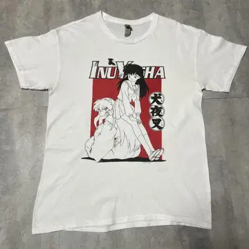 이누야샤 티셔츠 00s L 화이트 다카하시 루미코 카피라이트 당시 물품
