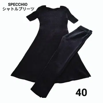 SPECCHIO 스페치오 셔틀 플리츠 반팔 원피스 & 슬림 팬츠 세트